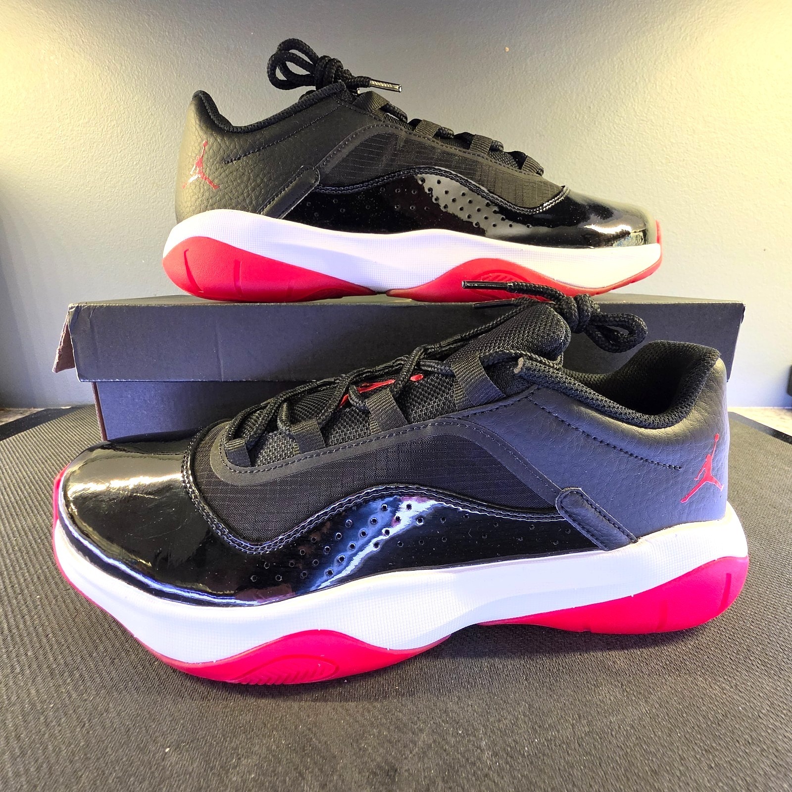 Men's Sz 11 Air Jordan 11 Low Black Patent Red Retro Shoes Dn4180-060 2023 Year